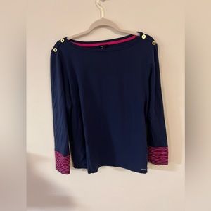 Women| Blue Nautica with a touch of pink long sleeve